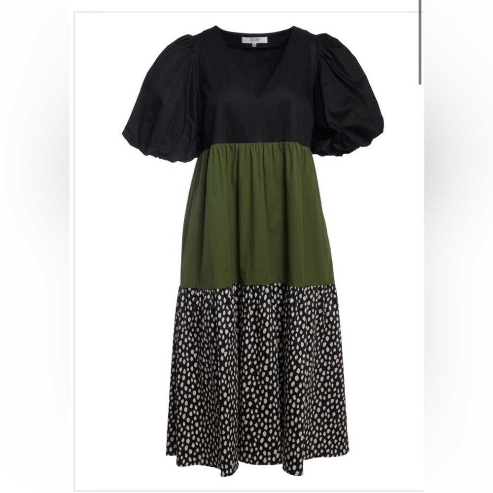 CROSBY by Mollie Burch Brawley Dalmation Colorblock Dress Size XS